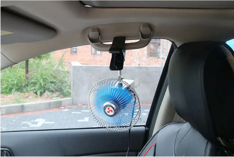 Can Be Customized 9 "12v Fully Enclosed Shaking Car Fan Buy Car Fans