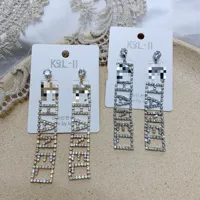 

2019 Korea Dongdaemun New Claw Chain Diamond Earrings Letters Of Earrings Rhinestone Earrings KL1047