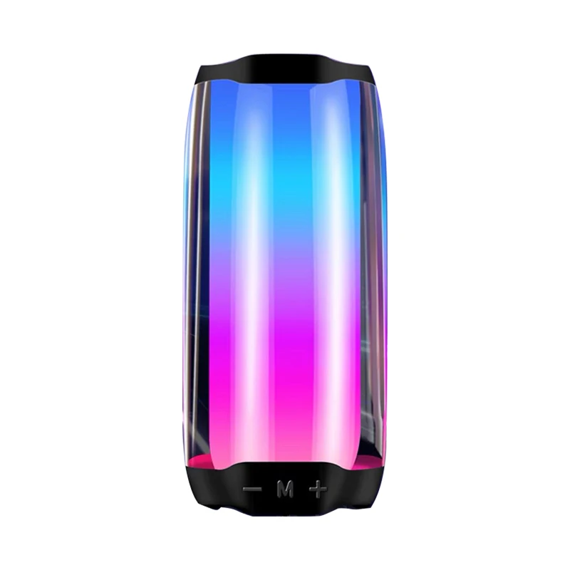 

Christmas Gifts RGB Wireless BT Speaker LED Luminous Full Screen Pulse Light Waterproof Wireless Portable Speaker Bluetooth, White/ balck