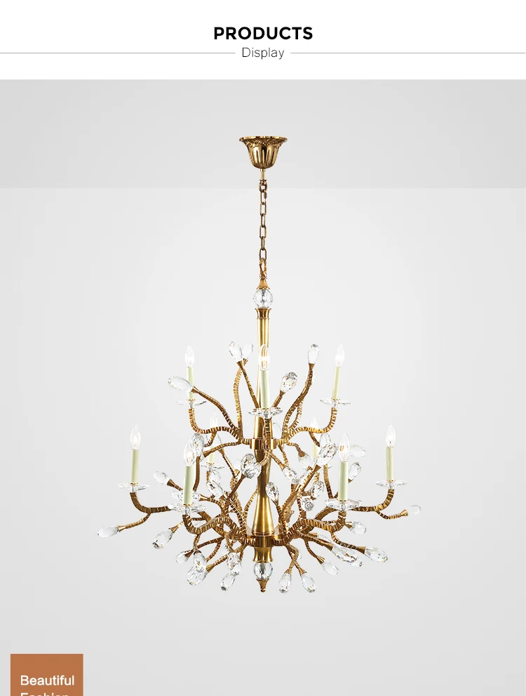 art decor modern bronze chandelier crystal