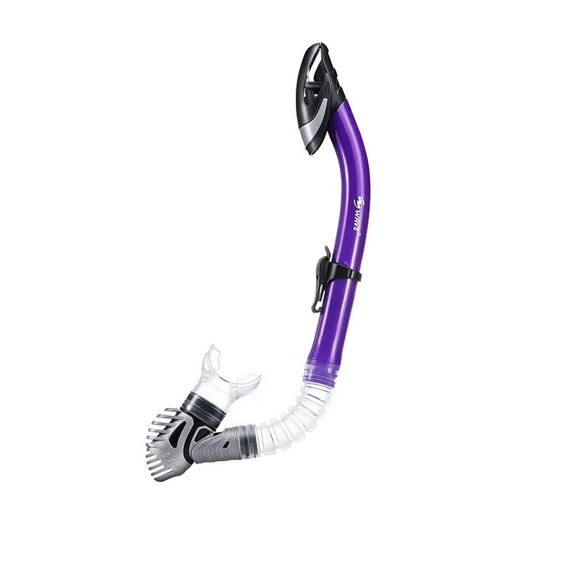 

High quality free diving silicone mounted comfortable training front snorkel, Blue,green,yellow,pink,purple etc