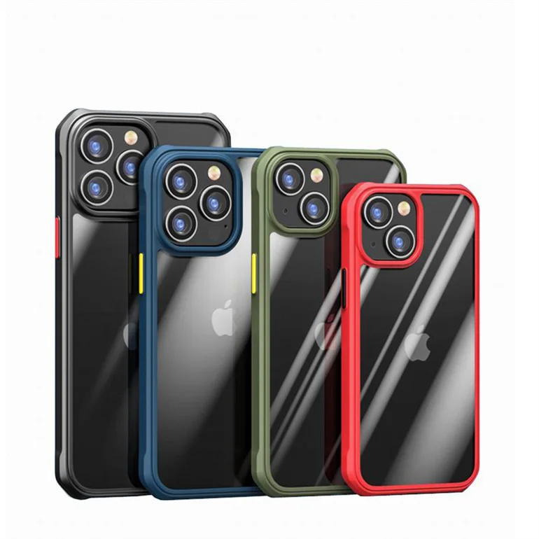 

Frosted Phone Case for iPhone 13 Cover phone cases for iphone 11 and 12 series with Hard PC back and TPU bumper, Black,blue, green,red