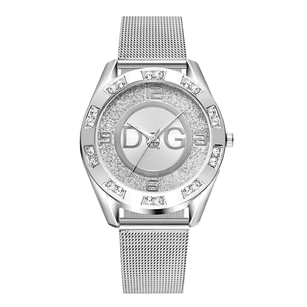 2019 new genuine fashion lady watch mesh belt quartz DG watches for women history of quartz watches silver gold watch