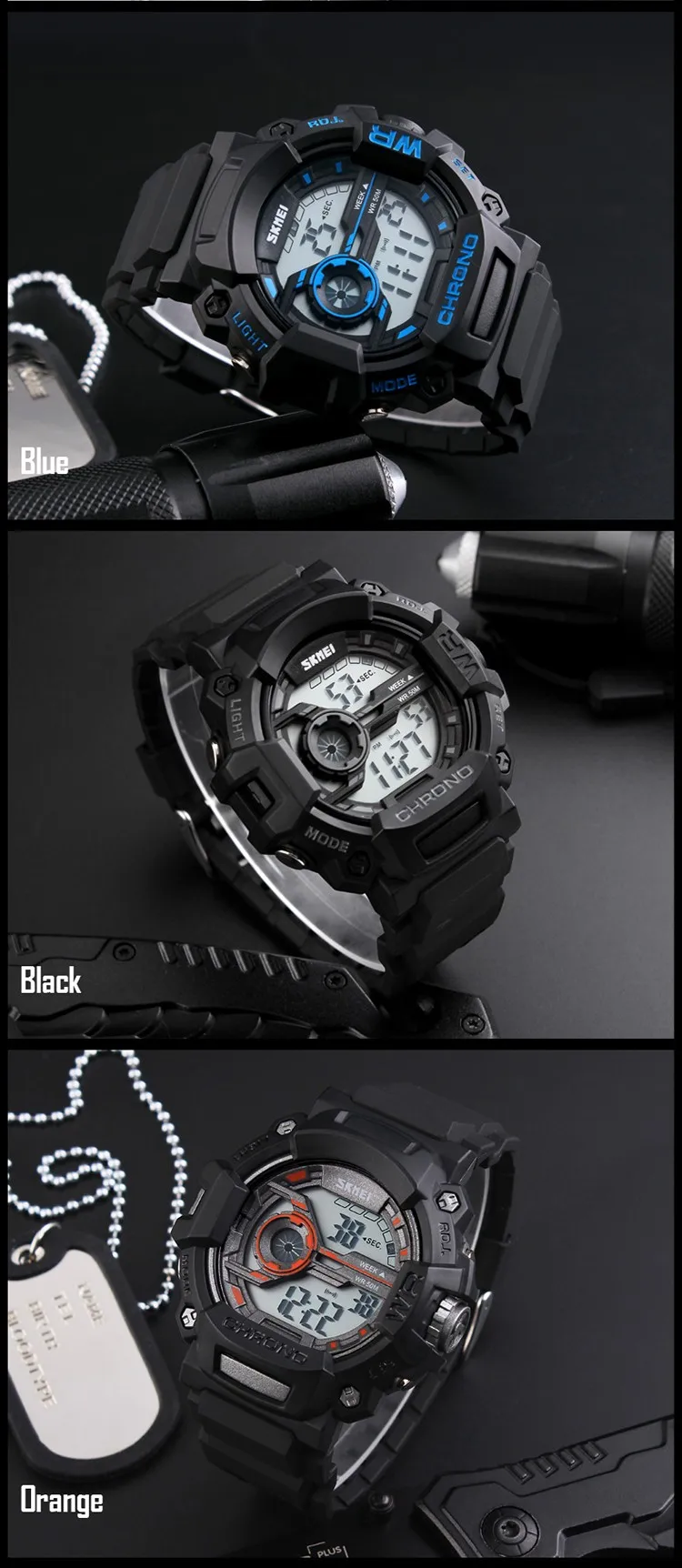 new multifunction luminous led clock digital military g style Camouflage 50m waterproof dive sports luxury skmei watches men hot