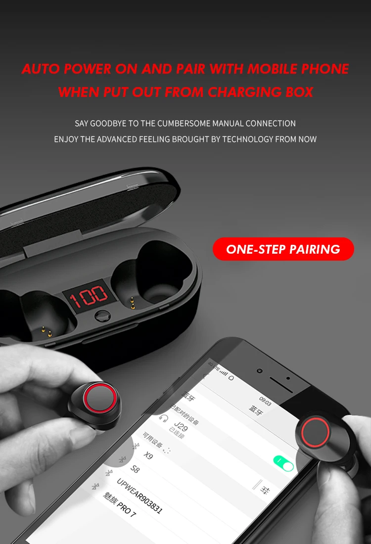 Jellico J29 Headphones BT5.0 TWS Wireless Earphones Headset Stereo Earbuds With Charging Case - ANKUX.COM