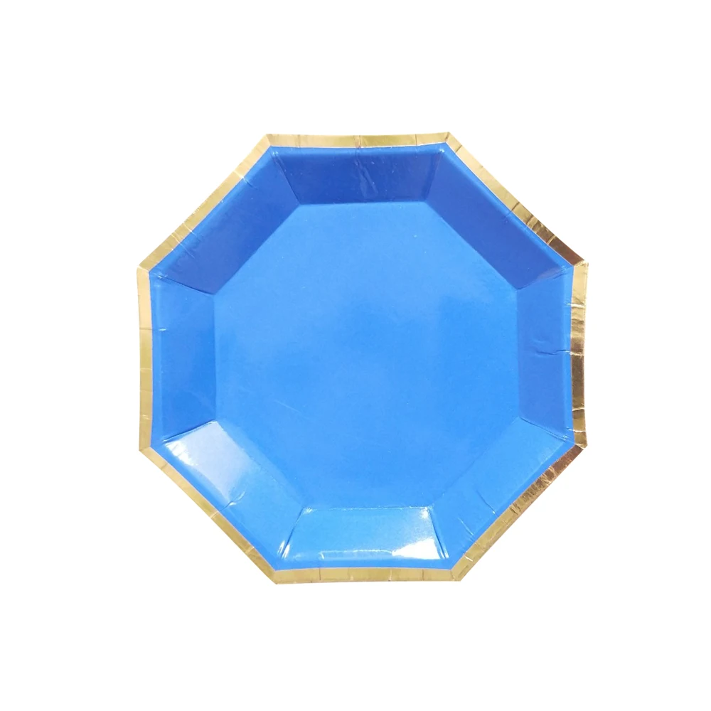 

New arrival Disposable biodegradable party paper plates dinnerware for birthday party paper plate, Blue