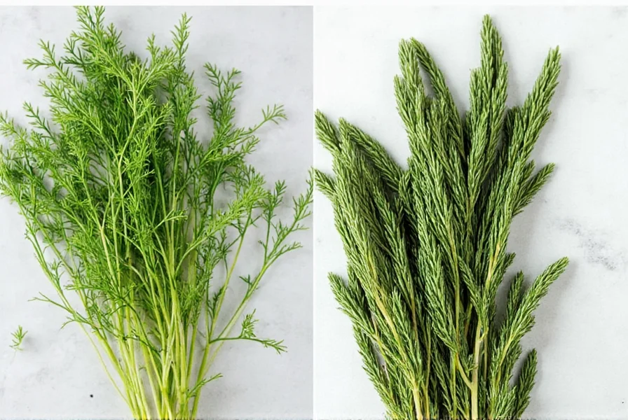 Comparison of fresh and dried dill