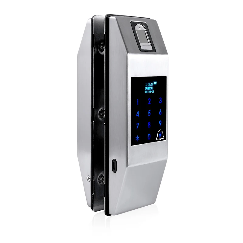 Jj Fl21 Frameless Glass Door Smart Lock Ttlock Fingerprint Lock And