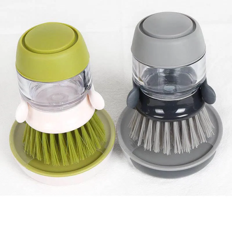 

New arrival plastic washing soap dispensing brush cleaning brush palm brush for kitchen washing, Customerized