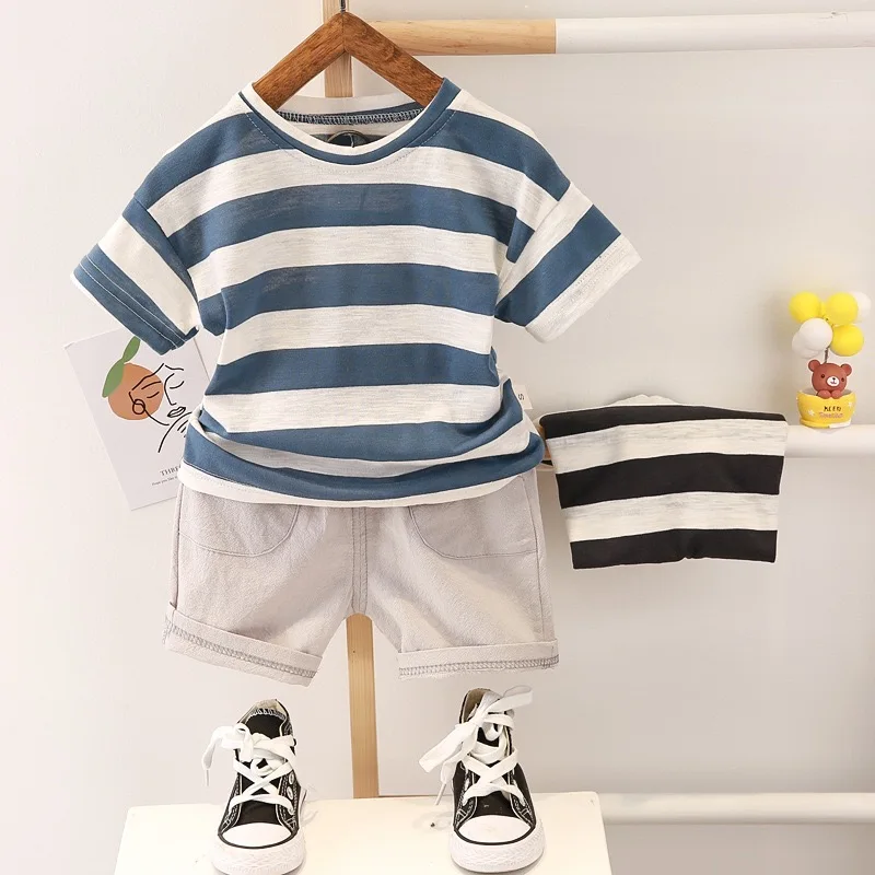 Handsome Hot Sale Small Boys Set Striped T Shirt Cute Little Boys Suit 6 60 Months Summer Cotton Cool Baby Children Clothing Set Buy Boy Clothing Set Kids Clothing Sets Handsome Kids Boy Clothing Sets