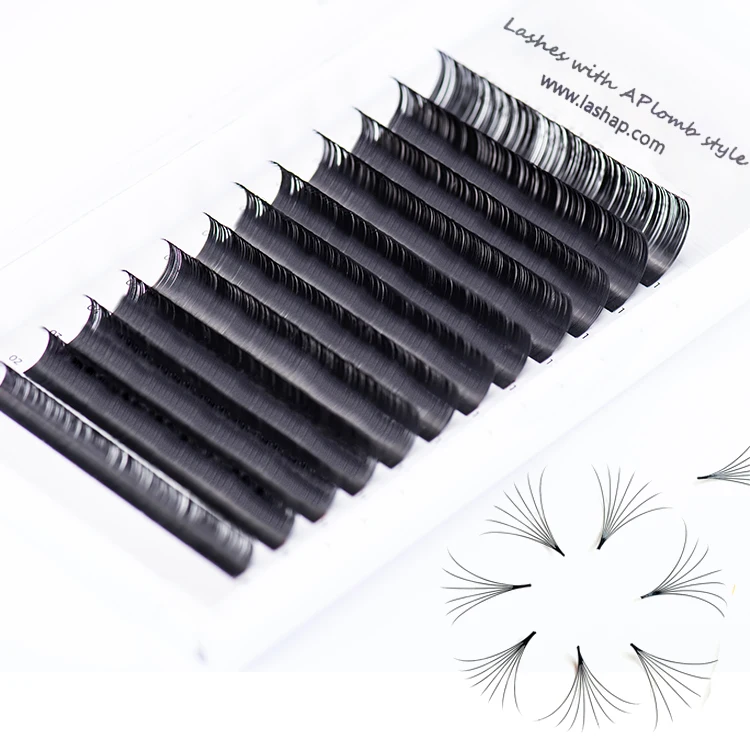 

LASHAP wholesale high quality eyelash natural extension oem easy fan lash extension d curls false eyelashes extension china