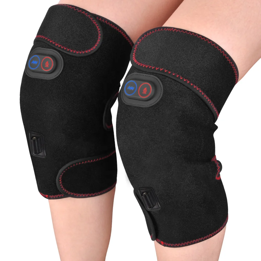 

Private Label Knee Pain Relief Far Vibration Heated Infrared Massage Heating Knee Pads For Arthritis