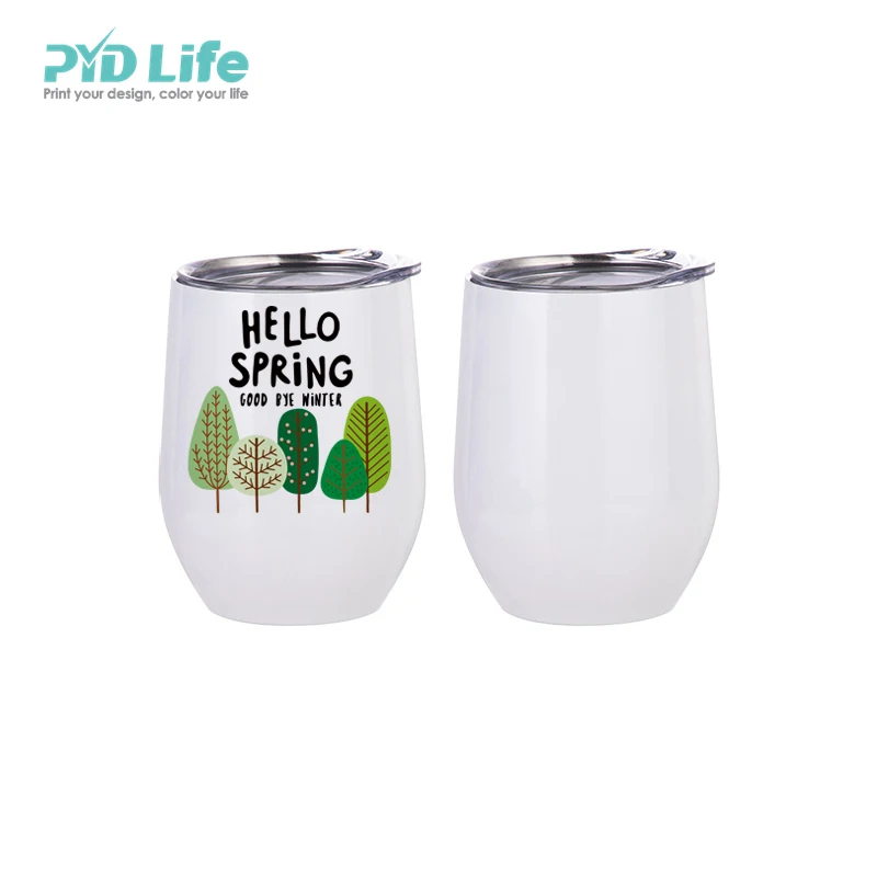 

PYD Life Sublimation Blank Insulated Wine Tumbler Wholesale Stainless Steel Sublimation Stemless 12oz White Wine Tumblers
