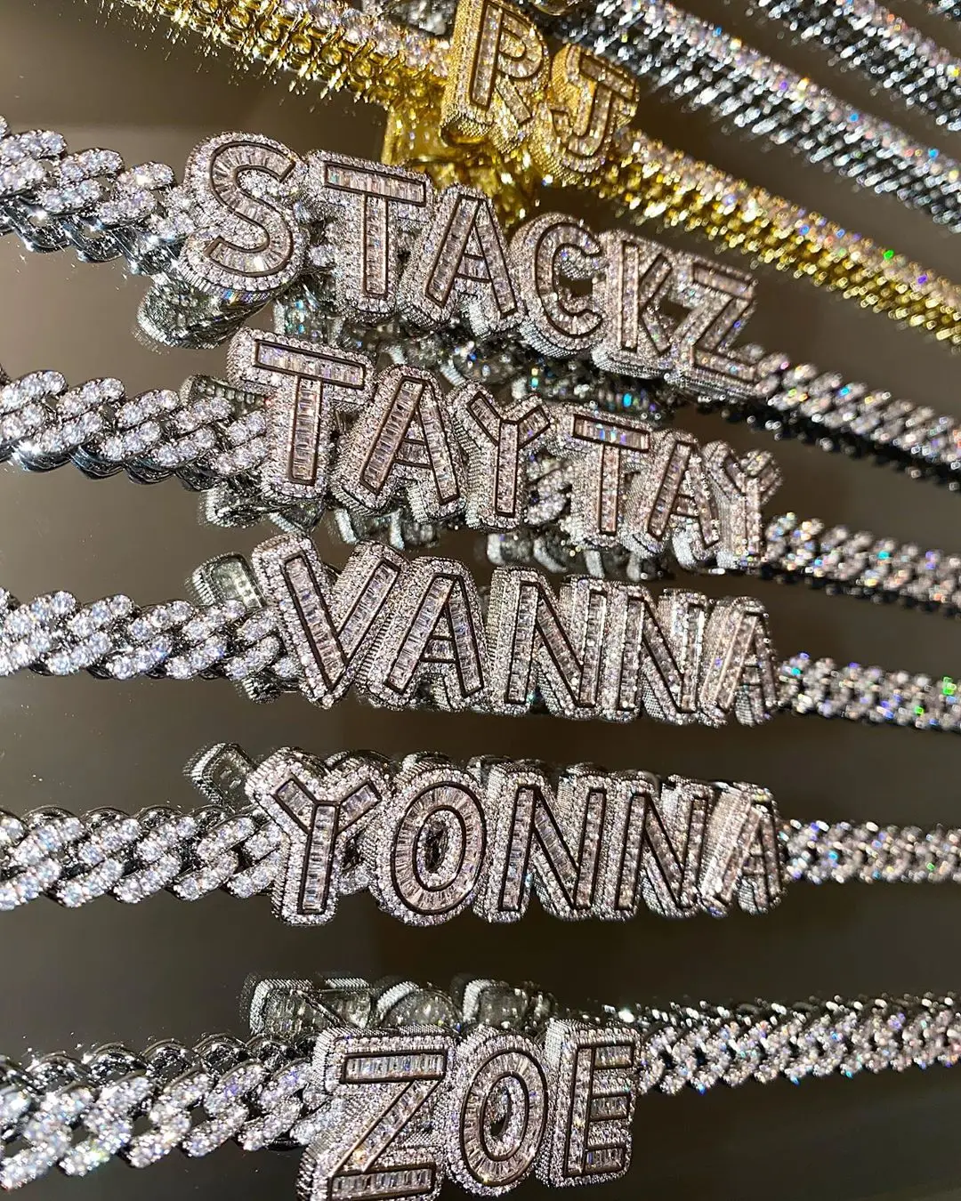 

personalized name plated customize iced out bling name necklace with tennis chain, Silver