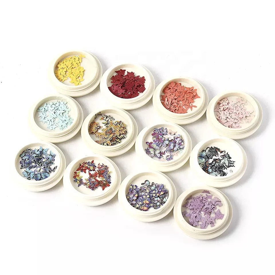 

50pcs Colorful Butterfly Nail Sequins Nail Accessories Flakes Slices DIY Manicure Decoration Art Nail Glitter