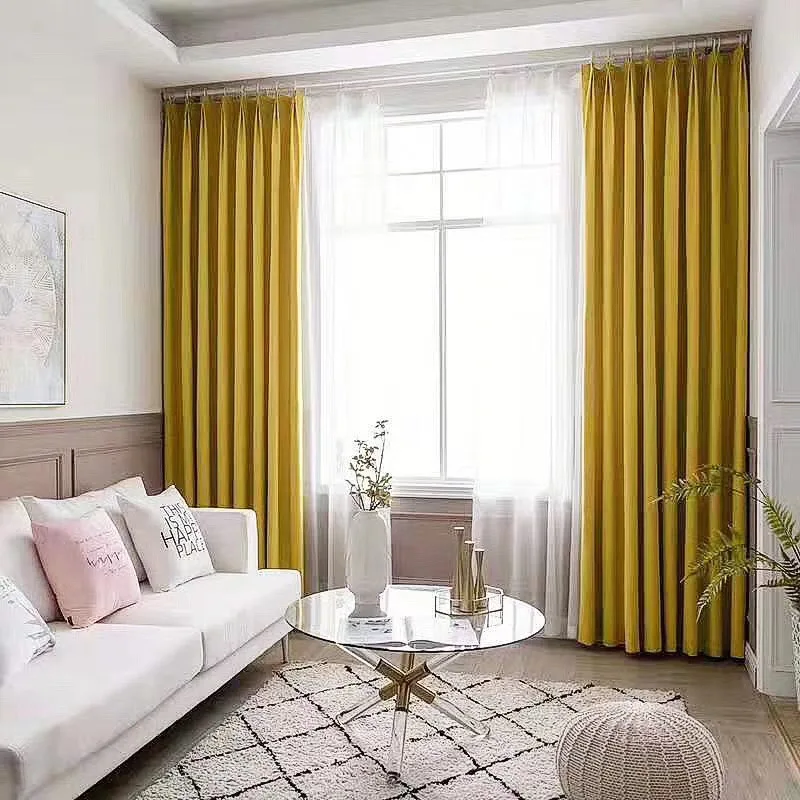 
Nanometer coated full shading various colors linen blackout hotel room curtain 