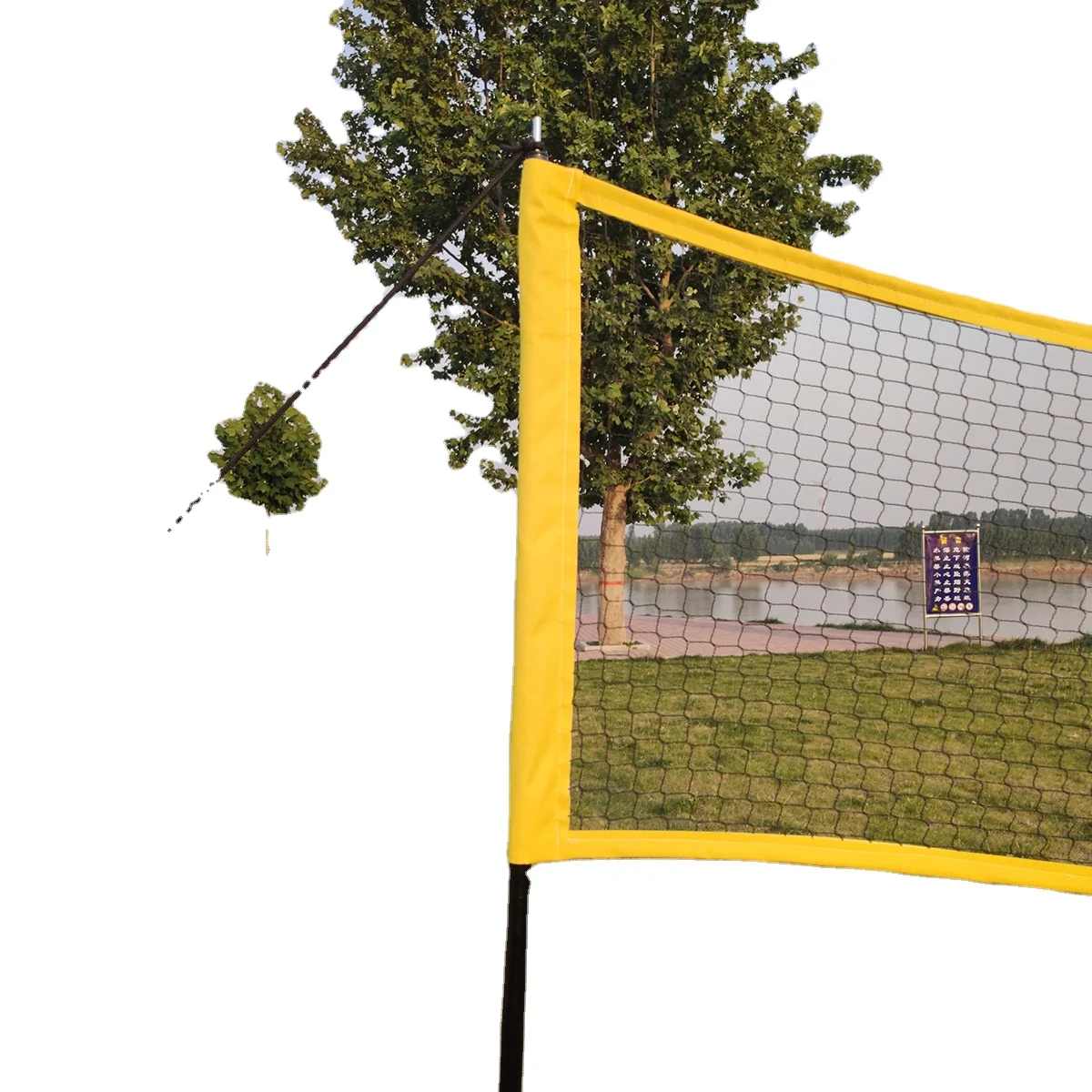 

Source manufacturers PE four-side volleyball net portable four-side cross four-side beach volleyball net set, Customize color