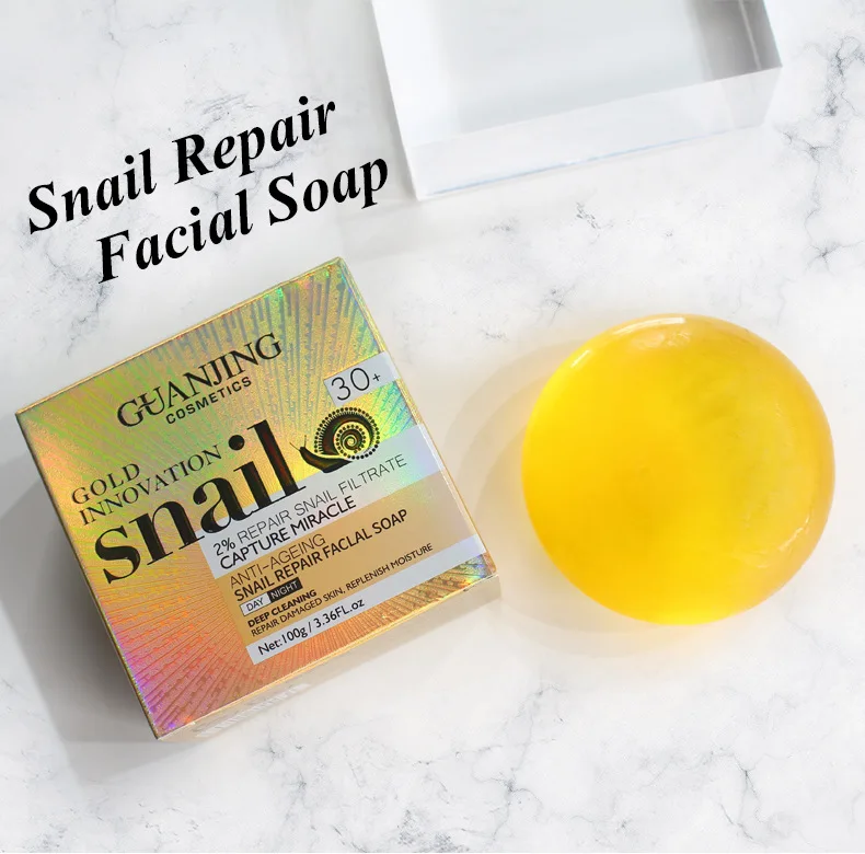 

Wholesale Gold Snail Facial Soap Rejuvenation Nourishing Face Cleansing Soap
