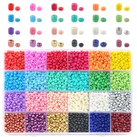 

New Style Factory Seed Glass Beads Plastic Box 24 Slots Colors Shiny High Quality Seed Beads for Jewelry Diy Making