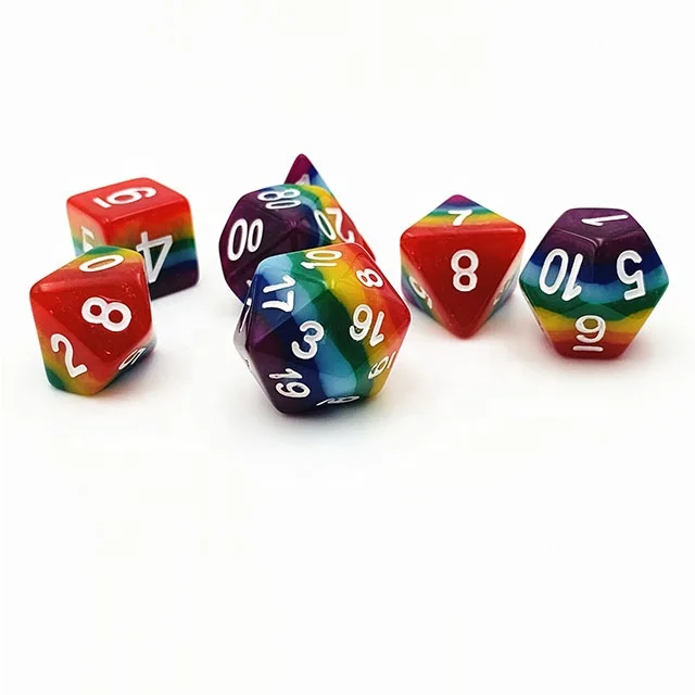 

Polyhedral Round RPG Dice Set Custom Resin Dnd RPG Board Game Customized Color Opp Bag Customer Logo Air Express