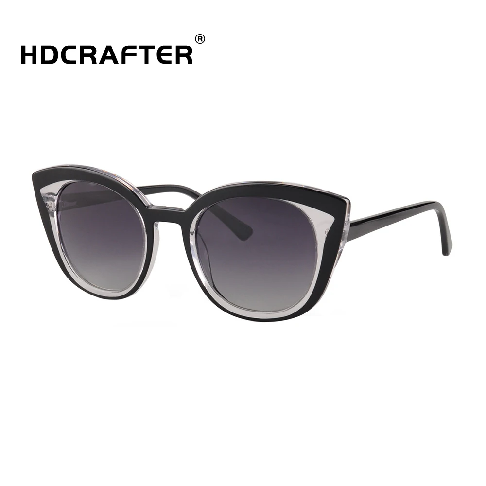 

hdcrafter 2021 fashion high-end polarized acetate sunglasses for women vintage custom sun glasses river designer 2021 woman, 4 colors