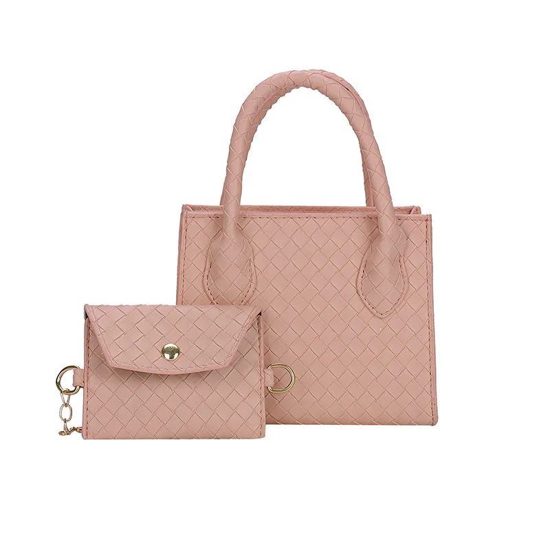 

Fashion Elegant Mini 2 PCS Set Women Handbags Crossbody Single Shoulder Bag Messenger PU Leather Bucket Ladies Tote Bags, White,black,pink,khaki