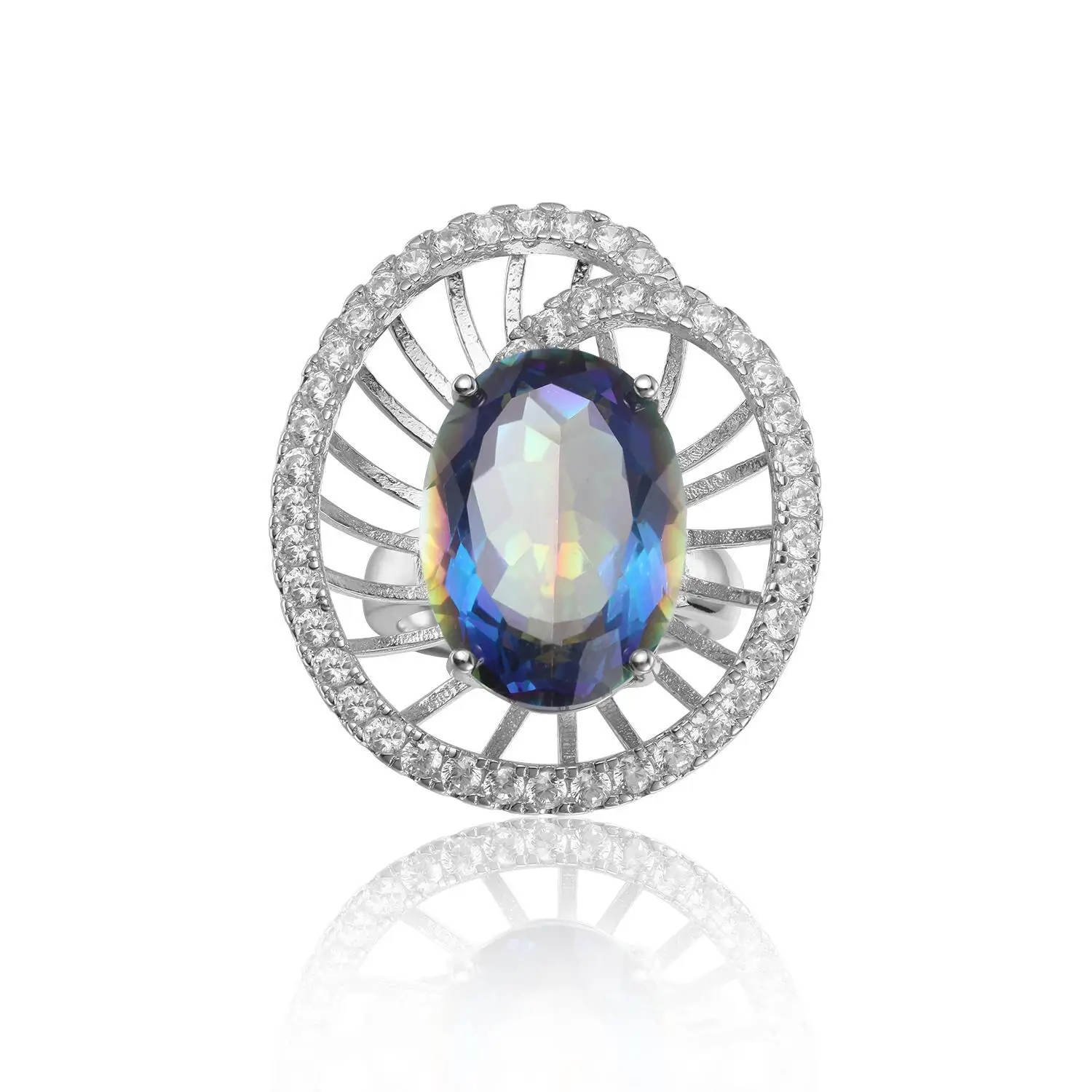 

Top Quality natural stones S925 sterling silver women ring