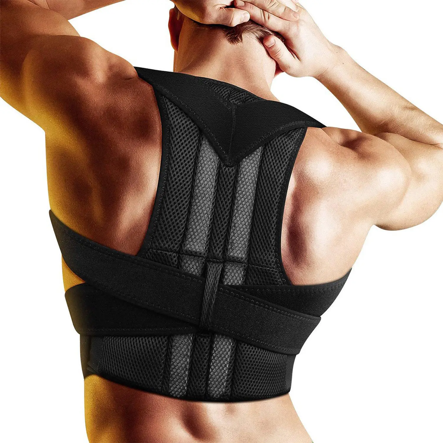 

Straighten Posture Corrector for Back Belt Prevent Slouching Relieve Pain Posture Straps Clavicle Support Brace for Women Men, As shown in the figure