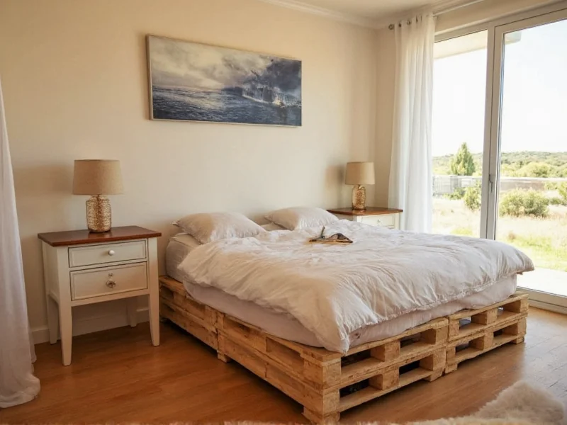 Customized pallet bed with hidden storage compartment