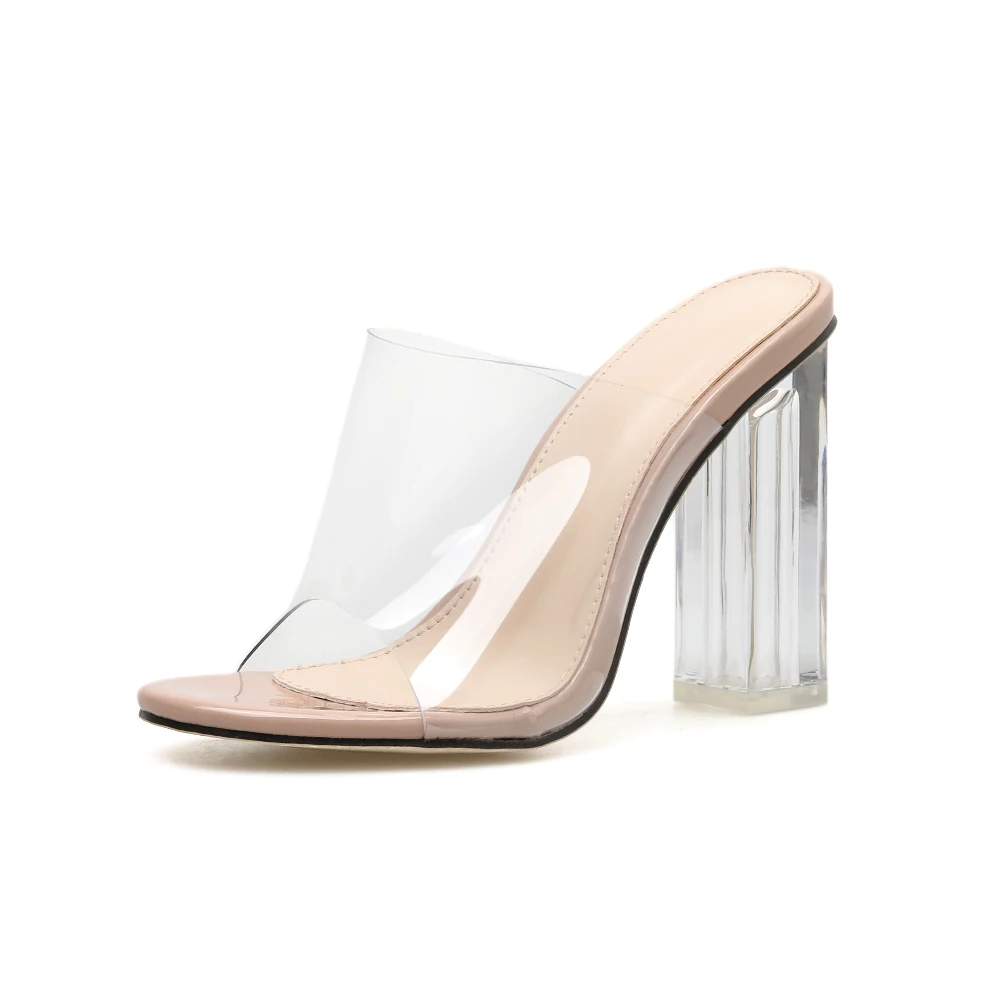

Chaussure Femme Transparente US Sizes Nude Female Clear Perspex 2021 Heels for Women and Ladies, Apricot, orange