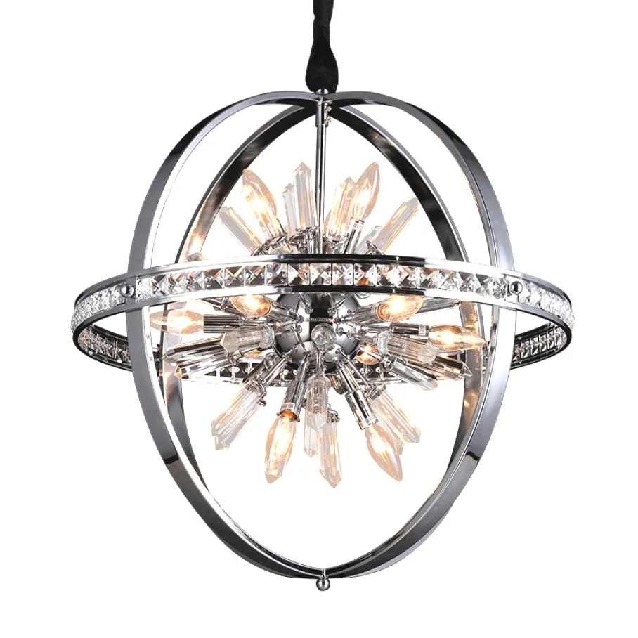 chandelier industrial globe chandeliers lights 12-light Chrome lighting fixture