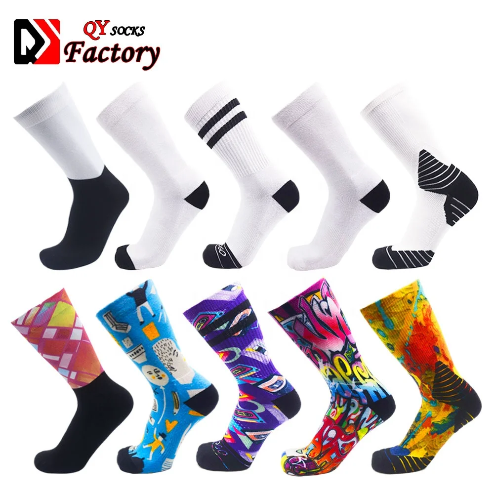 

Custom Logo Socks sublimation blank digital Seamless print Socks Crew cotton bamboo cycling Sport SOCKS