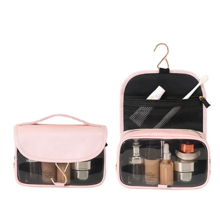 

2021 Custom Transparent Small Dark Clear Cosmetic Bag Travel PU Makeup Bag Set Clear Organizer Beauty Case, Choose