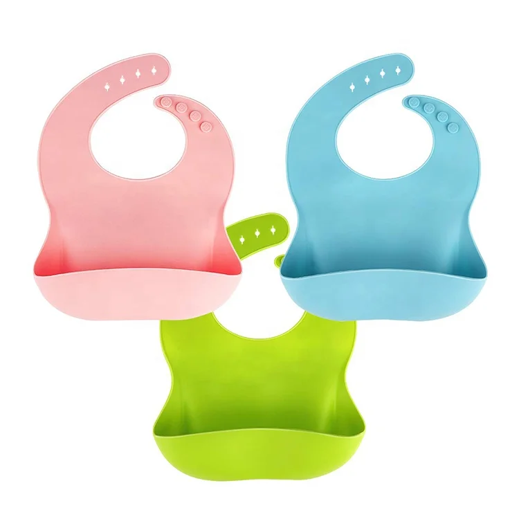 

Silicone Baby Bibs Kids Dining BPA Free Food Safe Silicone Bib For Baby, 28 colors in stock