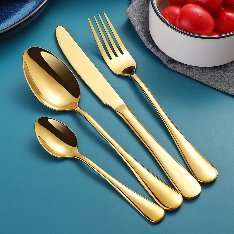 

Hot selling products 2019 bulk gold flatware stainless flatware for wedding restaurant hotel, Natural color