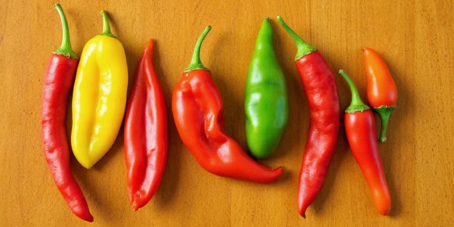 Side-by-side: Shishito and Serrano peppers.