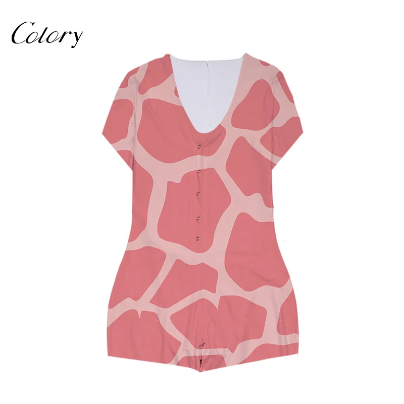 

Colory Bodysuit Pajamas Shorts Set Short Women, Picture shows