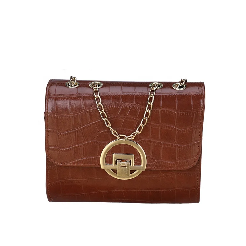 

New Style Crocodile Pattern Crossbody Chain Messenger Bag Trendy Mini Square Side Shoulder Bag For Girls