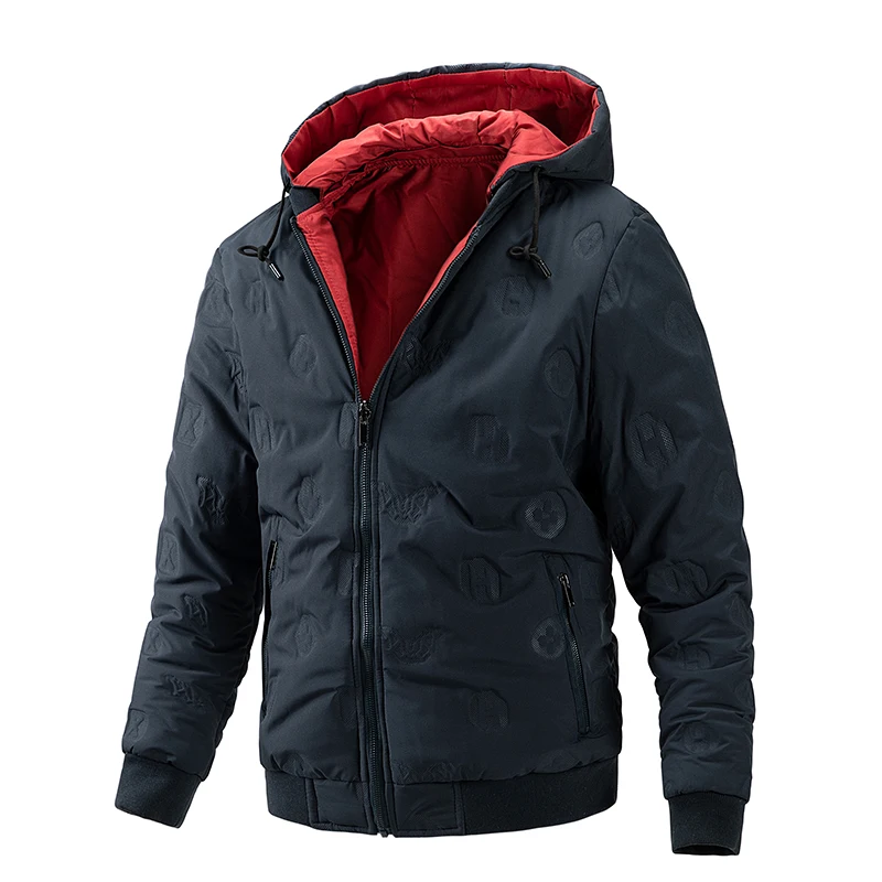 

high quality reversible men hooded puffer jacket new fashion winter coats for men