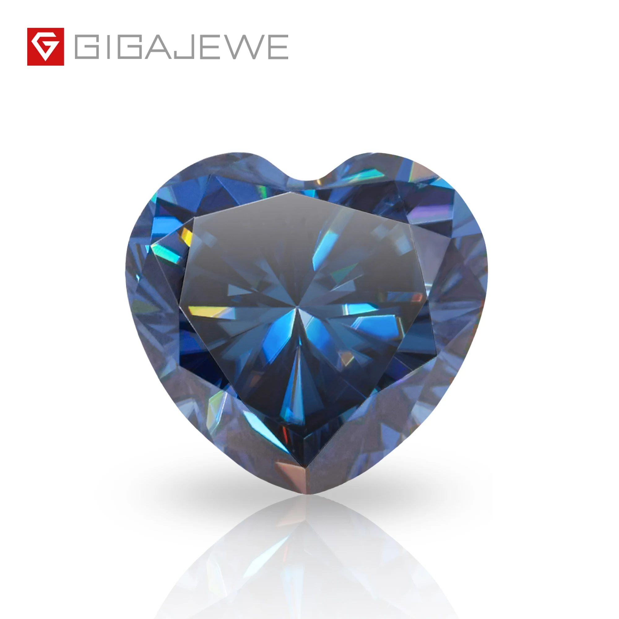 

GIGAJEWE Synthetic Diamond 1 carat deep Color heart cut Loose gemstone Wholesale Blue Moissanite