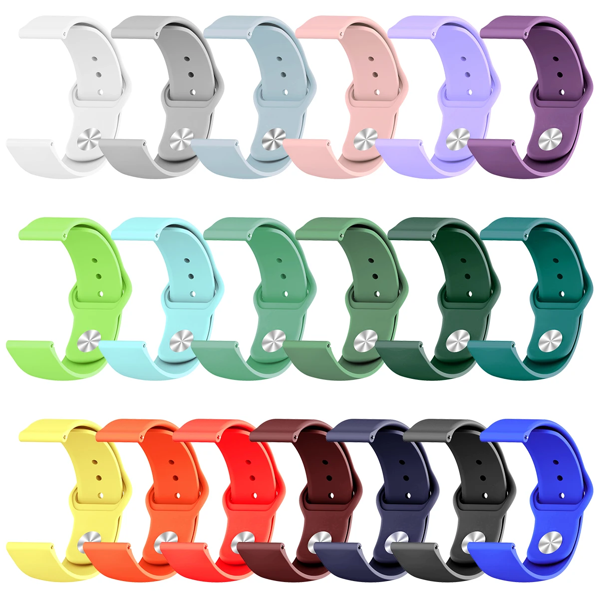 

RYB Soft Silicone Sport Band 20mm 22mm Rubber Watch bands Strap for Samsung Galaxy Watch 4 5