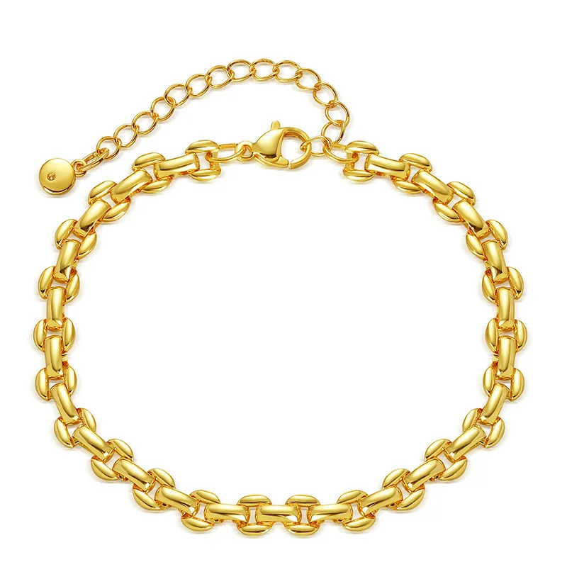 

French Design Plating 18K Gold Jewelry Hollow gold chain for women Fashion Commuter Bracelet