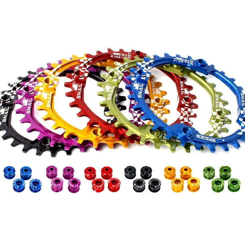 

BDSNAIL MTB Chain Ring 104BCD Bike Chain ring Narrow Wide Chainwheel Single Speed Road Bike oval Chain Wheel, Black,red,green,gold,blue,purple