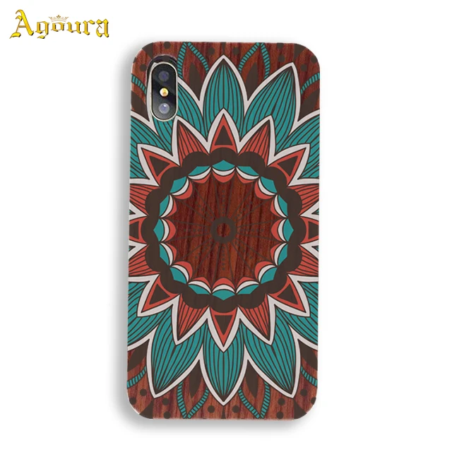 

Promotional PC Real Wood Cell Phone Case With Color Printing For iPhoneXS Max, Custom Unique PC Wood Phone Case Back Cover