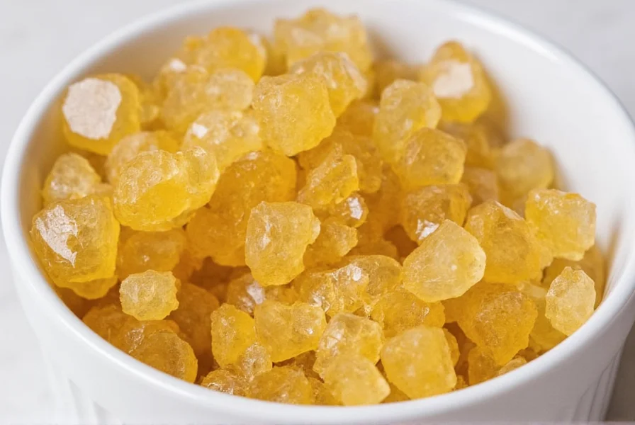 Close-up of ginger tea crystals showing fine crystalline structure
