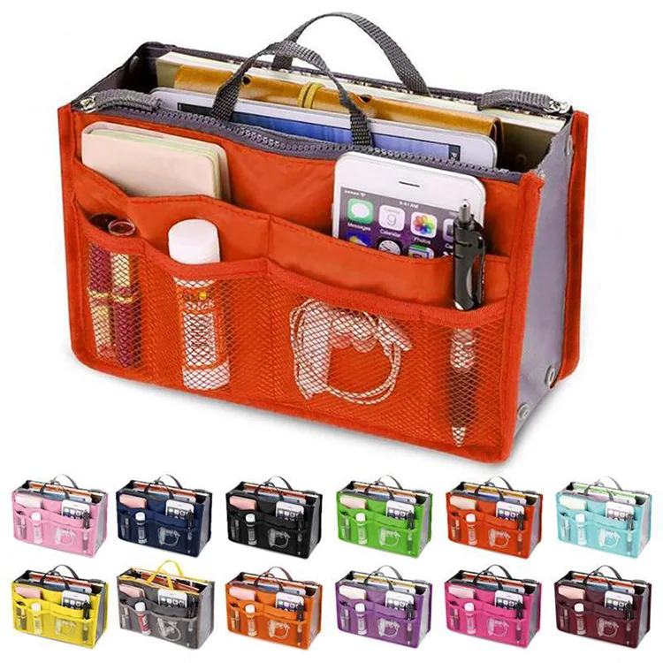 

Korea Multifunctional storage Organizer woman bag in bag cosmetic bag, Pink/purpel/red/rose red/sky blue/wine red/yellow