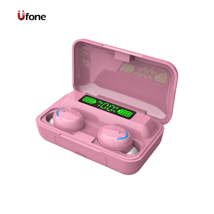 

Ufone F9-5 Tws 5.0 Blue-tooth Wireless Earphone 9D Stereo Headphones Aud Fonos Tws F9 5.1, White black