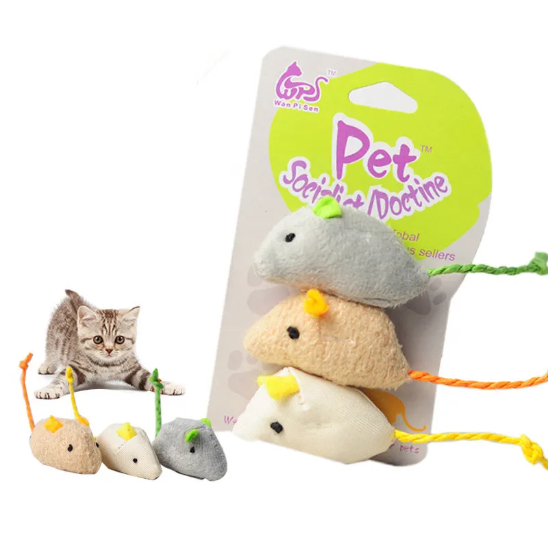 

Amazon new soft stuffed cat kitten toy 3 pcs package plush cat toy