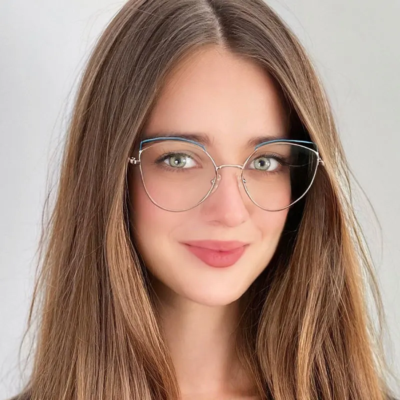 

Custom Logo Cat Eye Women Fashion Blue Light Blocking Computer Glasses, 5 colors