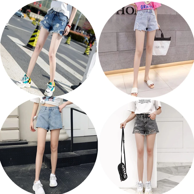 Top Quality Women Denim Shorts Ripped Short Jeans High Waist Sexy Night Club Shorts